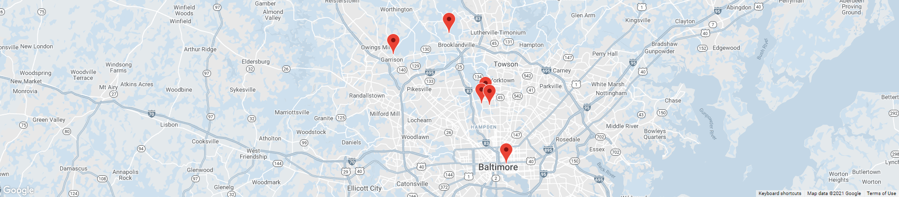 Participating Schools Map Google Map of Participating Schools