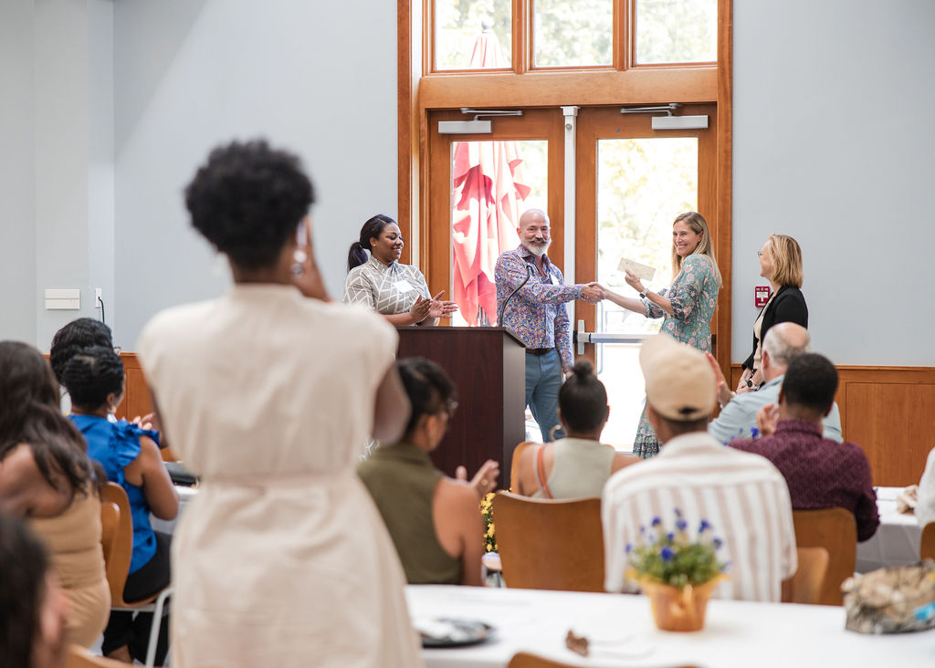 5-SRSfall24-4075 Board members from the Baltimore Carroll Chapter of the Women's Bar Association of Maryland joined us to present a check to Samuel Ready Scholarships from funds raised at their "Lights on Broadway" gala. (Photo credit: Jessica Leigh Photography)